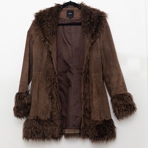 JLC New York Embroidered Suede Jacket